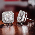 Minimalist Geometric Zircon Stud Earrings For Women, Delicate Daily Fashion Jewelry view 3