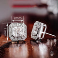 Minimalist Geometric Zircon Stud Earrings For Women, Delicate Daily Fashion Jewelry view 4