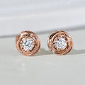 European Korean Round Zircon Stud Earrings For Women, Small Elegant Daily Fashion Jewelry view 1