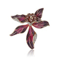 Enamel Alloy Iris Flower Brooch Pin For Womens Coats view 5