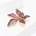 Enamel Alloy Iris Flower Brooch Pin For Womens Coats view 3