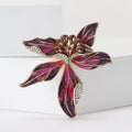 Enamel Alloy Iris Flower Brooch Pin For Womens Coats view 2