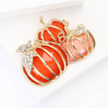 Alloy Enamel Three Pumpkin Brooch Pin For Sweaters And Suits view 3