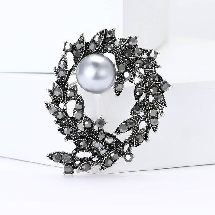 Alloy Rhinestone Branch Brooch Pin For Womens Cardigans