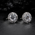 Round Zircon Stud Earrings Unisex Minimalist Fashion Jewelry For Daily Wear And Cross Border view 2