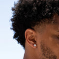 Round Zircon Stud Earrings Unisex Minimalist Fashion Jewelry For Daily Wear And Cross Border view 3