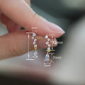 Minimalist Delicate Drop Earrings For Women With Inlaid Zircon Gold Tone Daily Jewelry view 4