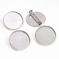20mm 304 Stainless Steel Brooch Base Tray For Time Gemstone DIY Jewelry Settings 2g view 5