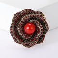 Alloy Rhinestone Rose Brooch Pin For Suits And Coats view 2