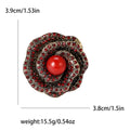 Alloy Rhinestone Rose Brooch Pin For Suits And Coats view 4
