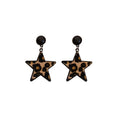 Faux Leather Leopard Print Geometric Stud Earrings For Women Maillard Office Fashion Jewelry view 5