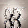 Simple Hexagon Zircon Hoop Earrings For Women, Geometric Daily Fashion Jewelry Accessory view 4