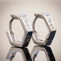 Simple Hexagon Zircon Hoop Earrings For Women, Geometric Daily Fashion Jewelry Accessory view 3