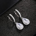 Light Luxury Water Drop Dangle Earrings With Zircon, Geometric Engagement Jewelry view 3