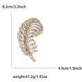 Alloy Rhinestone Large Feather Brooch Pin For Women's Clothing view 4