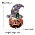 Alloy Rhinestone Pumpkin Wizard Brooch Pin For Halloween Outfits view 4