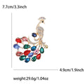 Alloy Rhinestone Peacock Brooch Pin Elegant Shawl Qipao Accessory view 4