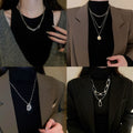 Elegant Alloy Geometric Teardrop Sweater Necklace For Women Minimalist Fall Winter Jewelry view 4