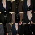 Elegant Alloy Geometric Teardrop Sweater Necklace For Women Minimalist Fall Winter Jewelry view 1