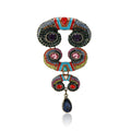 Alloy Rhinestone Horn Pendant Brooch For Women's Clothing Decoration view 5