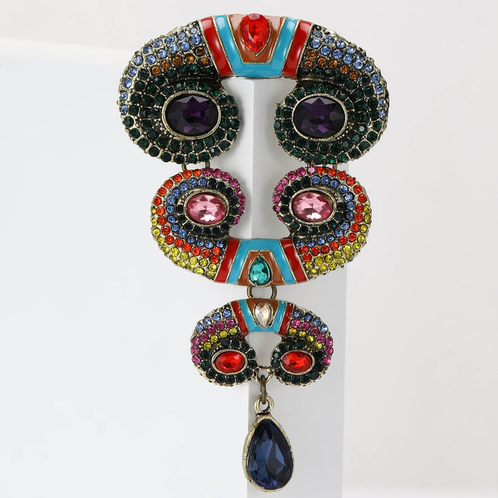 Alloy Rhinestone Horn Pendant Brooch For Women's Clothing Decoration