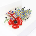 Alloy Rhinestone Flag Poppy Flower Brooch Pin For Unisex Apparel view 2