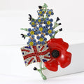 Alloy Rhinestone Flag Poppy Flower Brooch Pin For Unisex Apparel view 1
