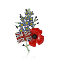 Alloy Rhinestone Flag Poppy Flower Brooch Pin For Unisex Apparel view 5