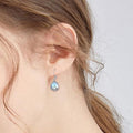 Lotus Water Drop Faux Moonstone Drop Earrings For Women, Fresh Pastoral Daily Wear Jewelry view 3