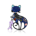 Metal Alloy Enamel Cat Fishbone Brooch Pin For Suit And Sweater view 5