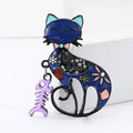 Metal Alloy Enamel Cat Fishbone Brooch Pin For Suit And Sweater view 2