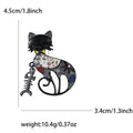 Metal Alloy Enamel Cat Fishbone Brooch Pin For Suit And Sweater view 6