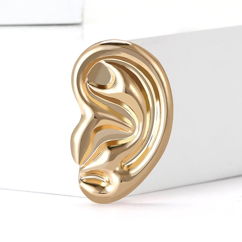Alloy Polished Ear Brooch Pin For Unisex Suit Coat Decoration