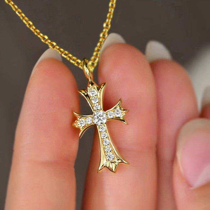 Palace Style Pendant Necklace With Micro Pave Zircon Inlay, Fashion Trendy Statement Jewelry