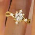 Winter Romantic Geometric Snowflake Ring For Women, Light Luxury Zircon Wedding Jewelry view 1