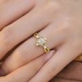 Winter Romantic Geometric Snowflake Ring For Women, Light Luxury Zircon Wedding Jewelry view 3