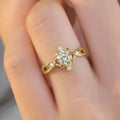 Winter Romantic Geometric Snowflake Ring For Women, Light Luxury Zircon Wedding Jewelry view 2