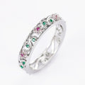 Colorful Floral Ring For Women, Fresh Flower Design Fashion Jewelry, Direct view 1
