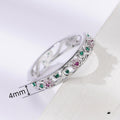 Colorful Floral Ring For Women, Fresh Flower Design Fashion Jewelry, Direct view 4
