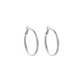 Elegant Korean Style Textured Silver Alloy Round Hoop Ear Buckles For Women Light Luxury Face Slimming Earrings view 5