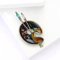 Alloy Enamel Paintbrush Palette Brooch Pin For Men And Women Clothing view 3