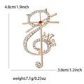 Alloy Rhinestone Cat Music Note Brooch Pin for Coats view 4