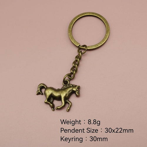 Metal Horse Shape Keychain Bag Charm Gift Key Ring