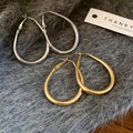 Minimalist Alloy Oval Hoop Earrings For Women Geometric Plain Circle Statement Jewelry view 4