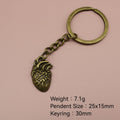 Metal Heart Keychain Bag Charm – Antique Copper view 2