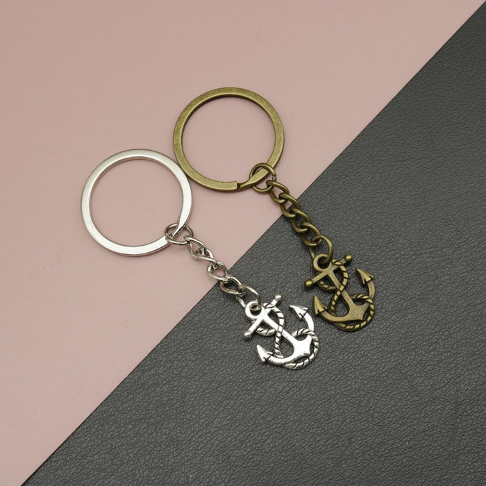 Metal Anchor Shape Keychain Bag Charm Gift Key Ring