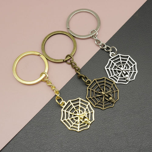 Metal Spider Skull Keychain Key Ring Bag Charm Gift