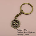 Metal Gear Shape Keychain Industrial Style Key Ring Gift view 2