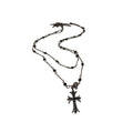 Dark Gothic Punk Alloy Rhinestone Cross Pendant Collarbone Necklace view 5
