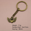 Metal Heart Crown Wings Keychain Gift view 2